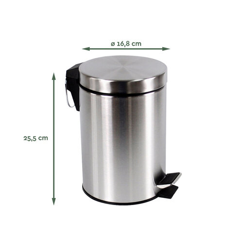 Poubelle à pédale BRASQ 3L Inox