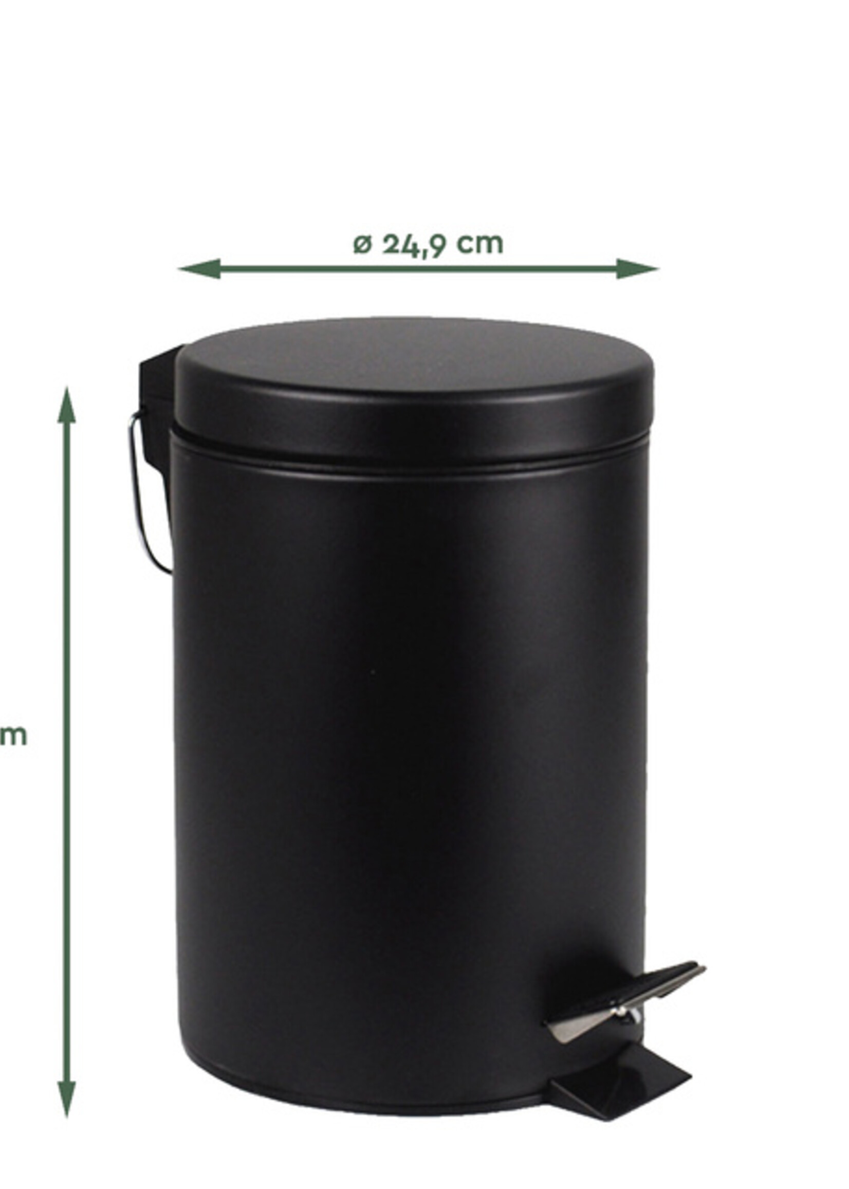 Afvalbak BRASQ pedaalemmer 12 liter zwart