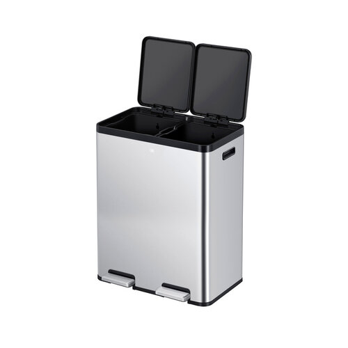 EKO Afvalbak EKO Essential Recycler pedaalemmer 2x30liter RVS