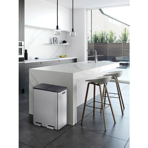 EKO Afvalbak EKO Essential Recycler pedaalemmer 2x30liter RVS