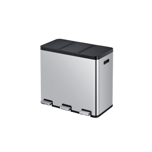 EKO Poubelle à pédale EKO Essential Recycler Tri sélectif 3x 20L inox