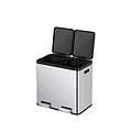 EKO Poubelle à pédale EKO Essential Recycler Tri sélectif 2x 22L inox