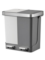 EKO Afvalbak EKO Hana Duo Recycling pedaalemmer 2x10liter grijs wit