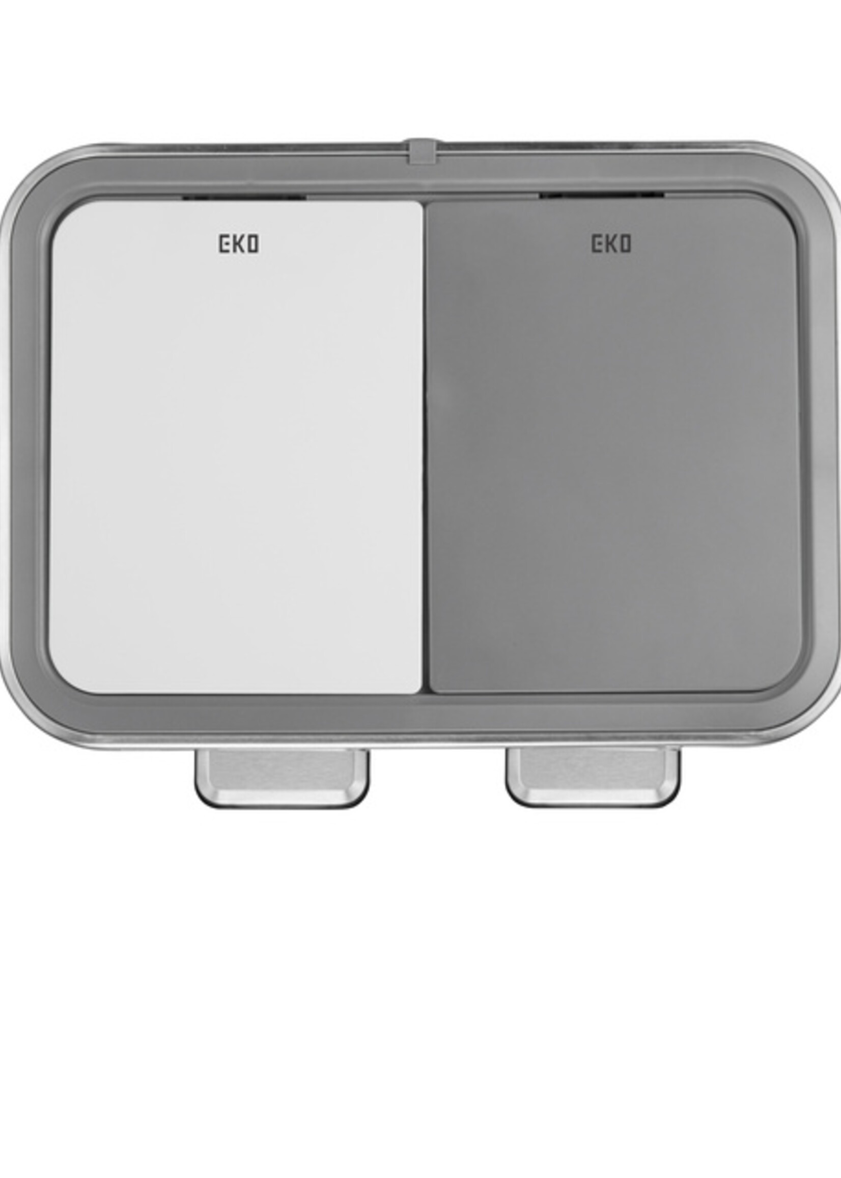 EKO Afvalbak EKO Hana Duo Recycling pedaalemmer 2x10liter grijs wit