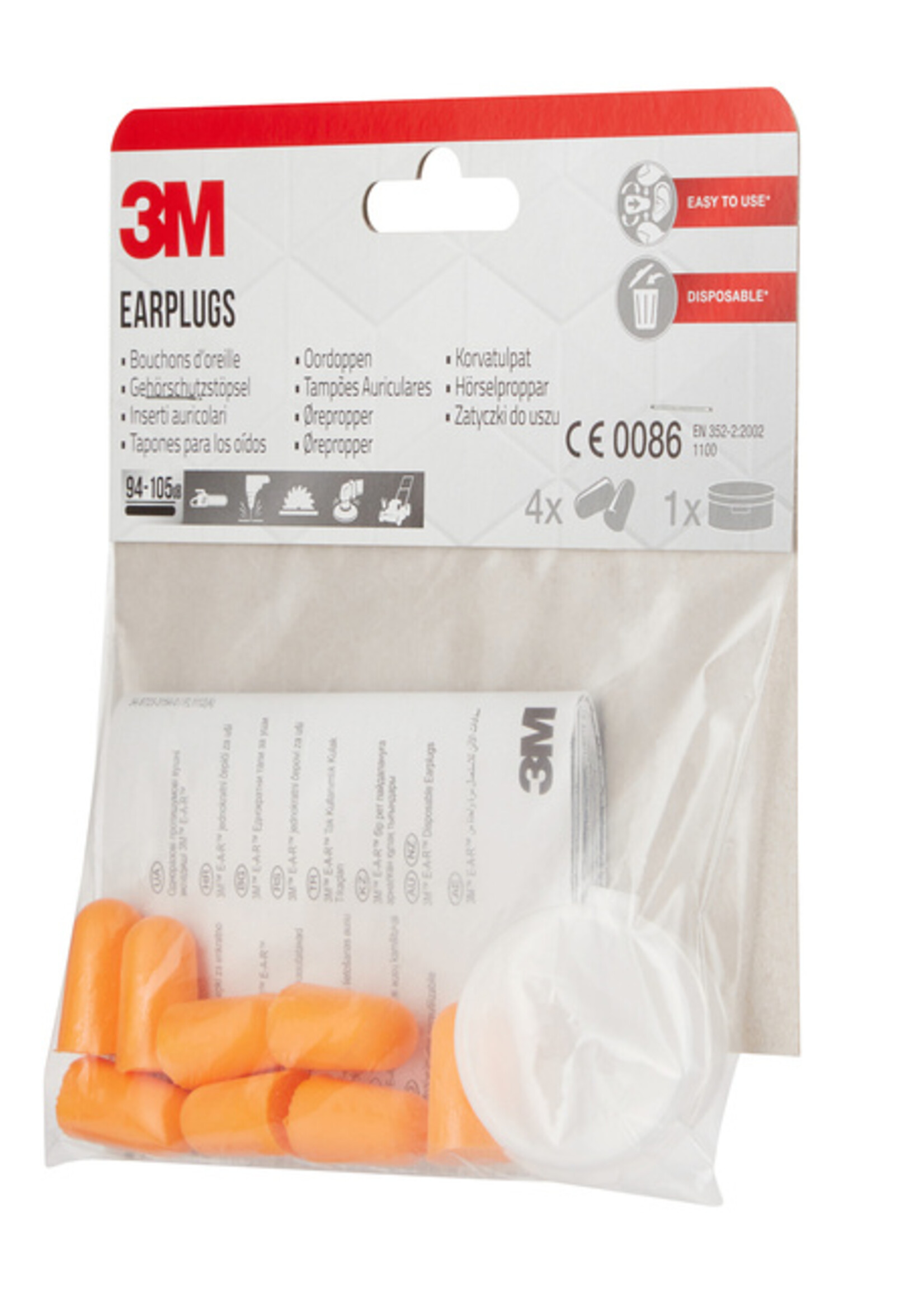 3M Oordoppen 3M verlaging geluidsniveau maximaal 37dB met opbergdoos 4 paar