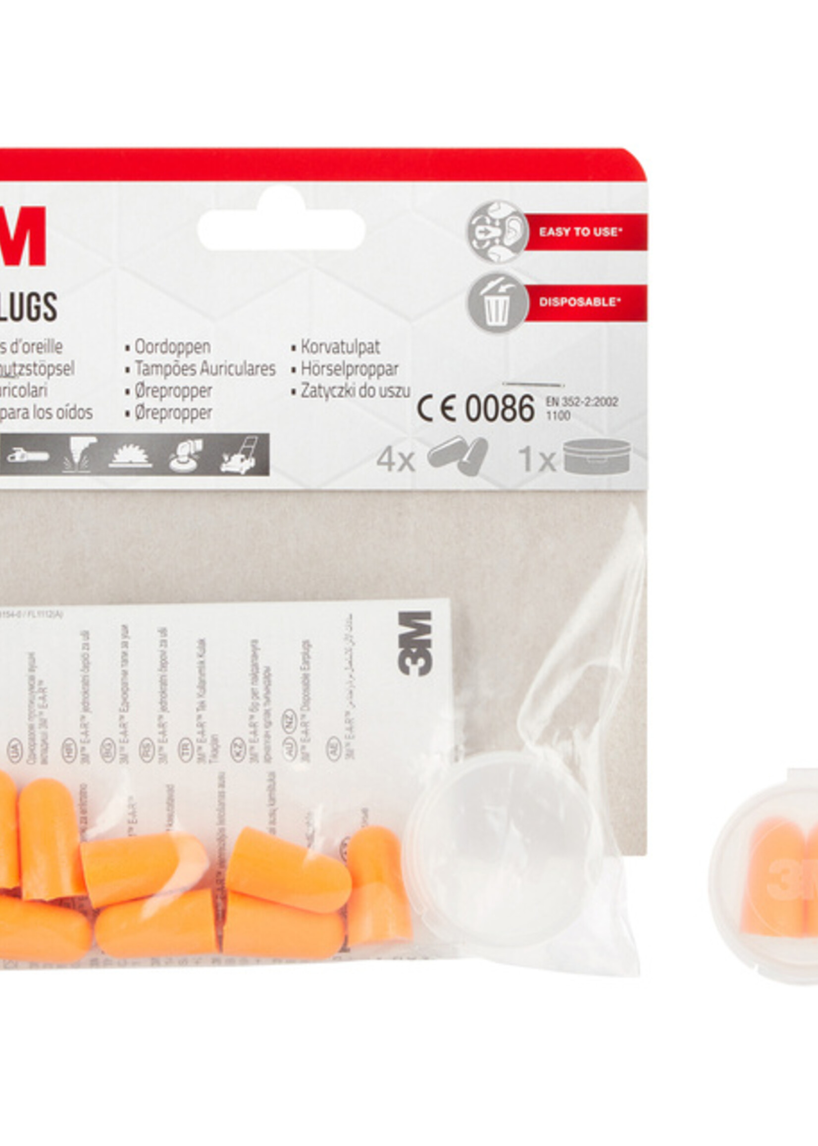 3M Bouchons d'oreilles 3M réduction niveau sonore max 37dB avec boîte rangement 4 paires