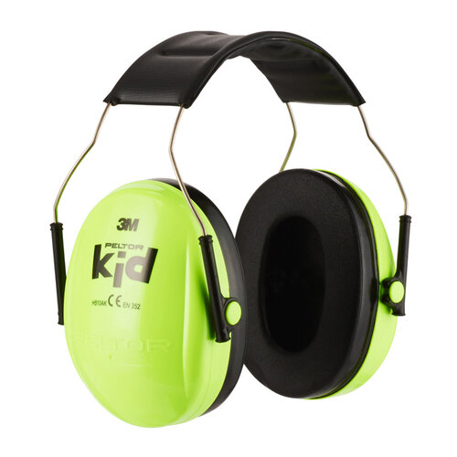 3M Casque anti bruit 3M Peltor pour enfant réduction bruit max 27dB vert néon