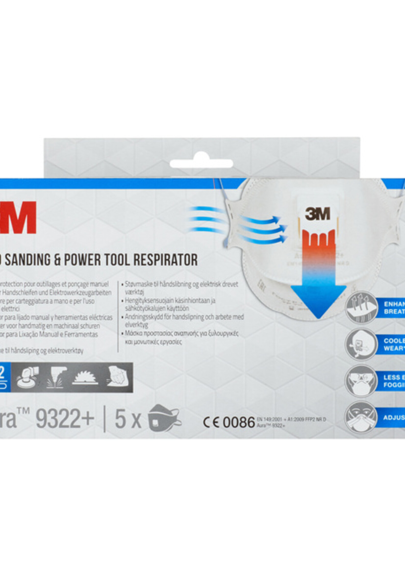 3M Masque de protection 3M Aura ponçage 9322+ FFP2 soupape 5pcs