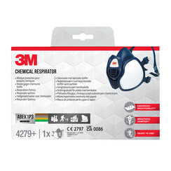 Masque de protection 3M produits chimiques filtres FFABEK1 P3 D