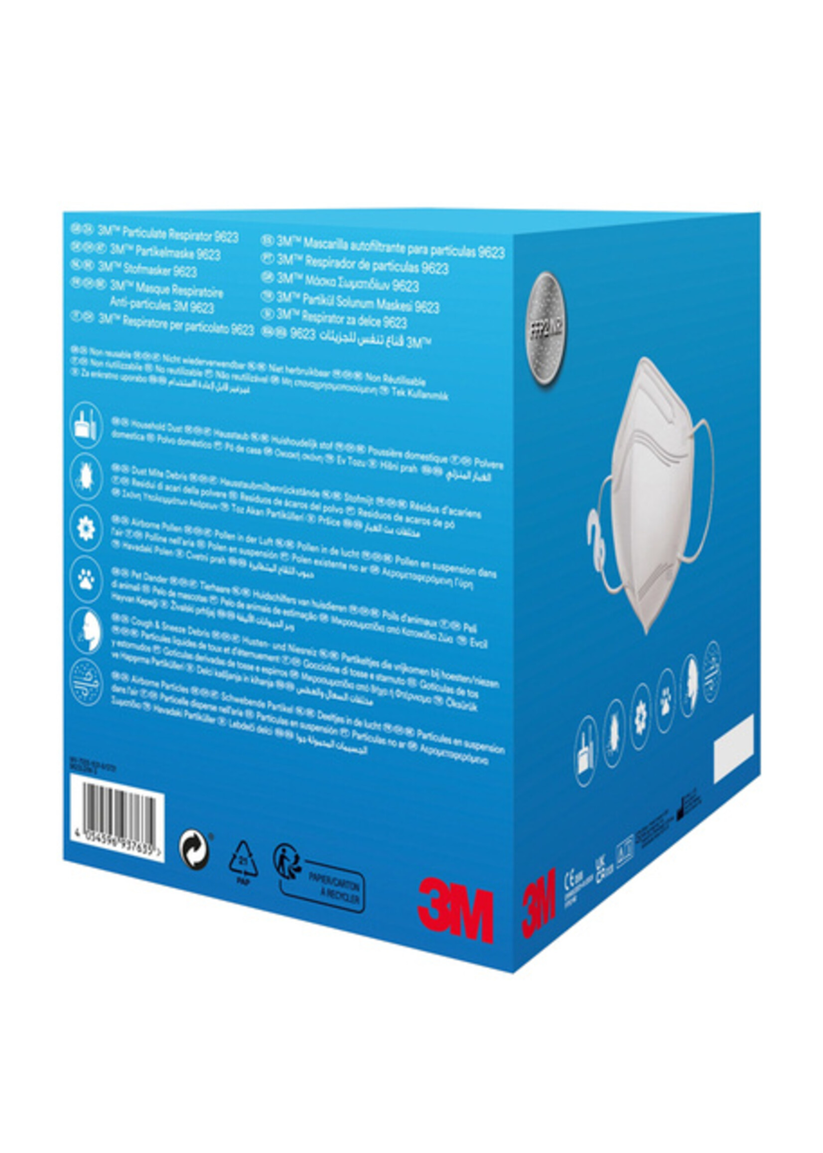 3M Stofmasker 3M Aura FFP2 KN95 zonder ventiel 3 stuks