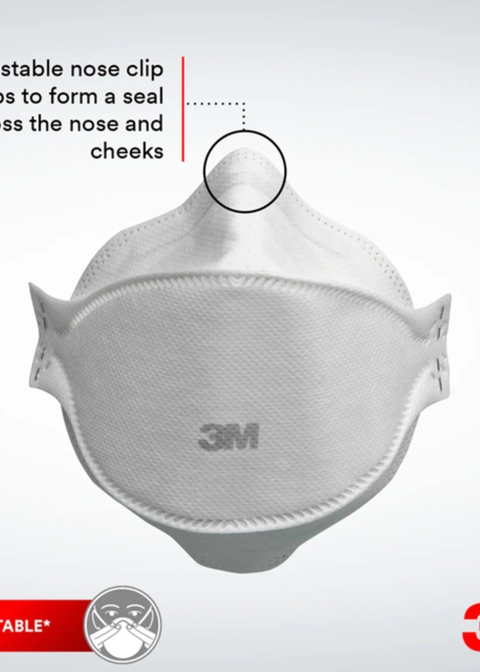 3M Masque anti-poussière 3M Aura FFP2 KN95 sans soupape 3 pièces