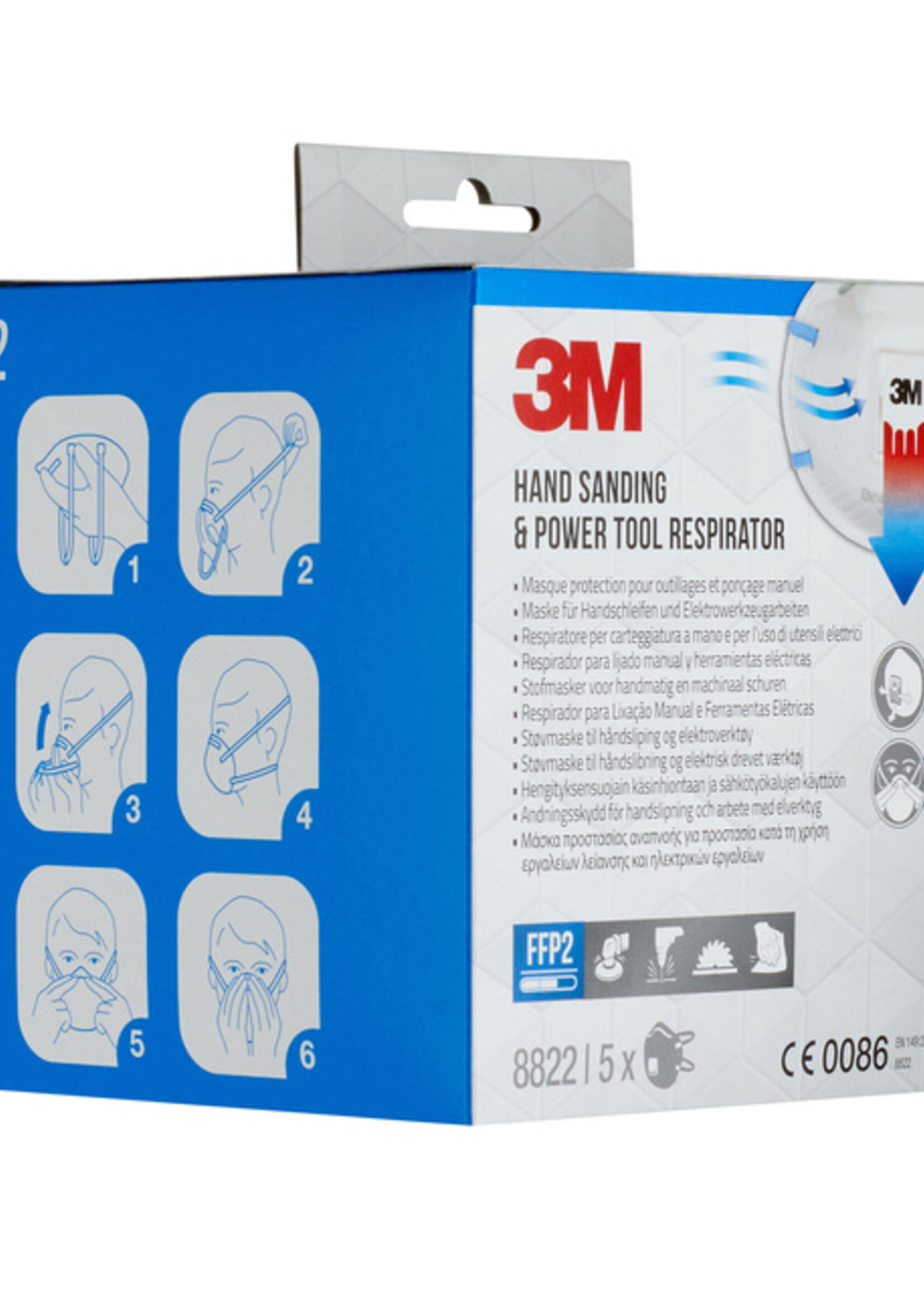 3M Masque de protection 3M ponçage 8822 FFP2 avec soupape 5 pièces
