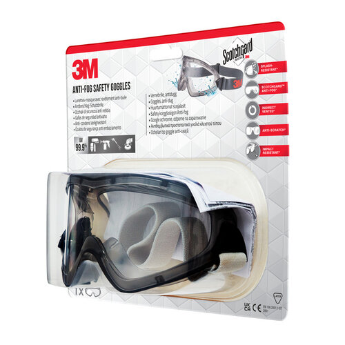 3M Ruimzichtbril 3M anti-fog Safety krasbestendig