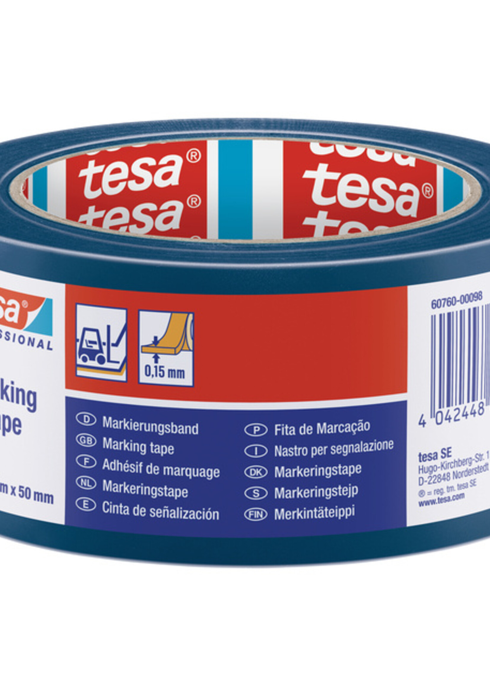 Tesa Markeringstape Tesa 60760 PVC 50mmx33m blauw