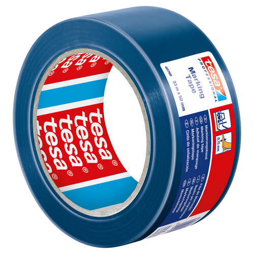 Tesa Ruban de marquage Tesa 60760 PVC 50mmx33m bleu