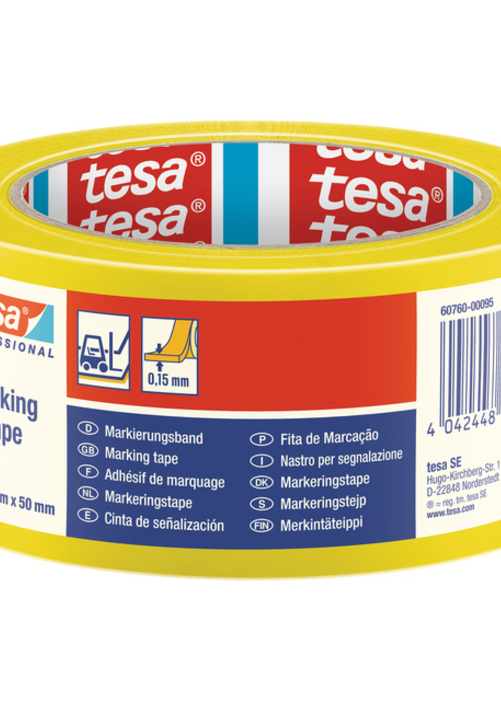 Tesa Ruban de marquage Tesa 60760 PVC 50mmx33m jaune