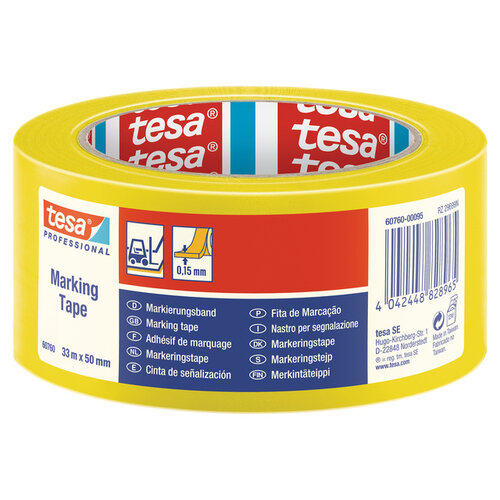 Tesa Ruban de marquage Tesa 60760 PVC 50mmx33m jaune