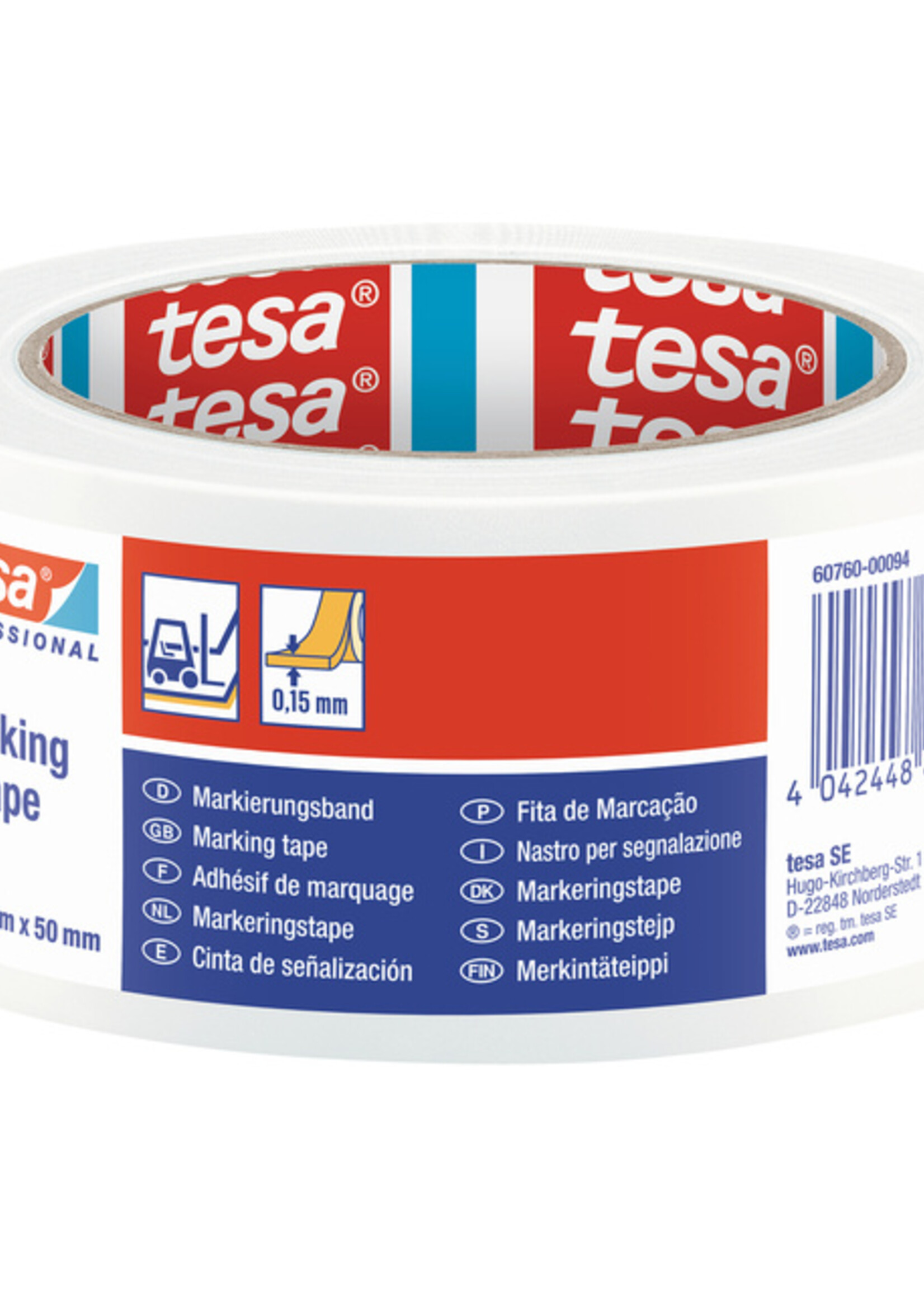 Tesa Markeringstape Tesa 60760 PVC 50mmx33m wit