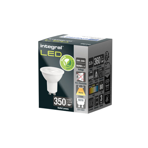 Integral Lampe LED Integral GU10 2,2W 2700K Blanc chaud 360 lumen