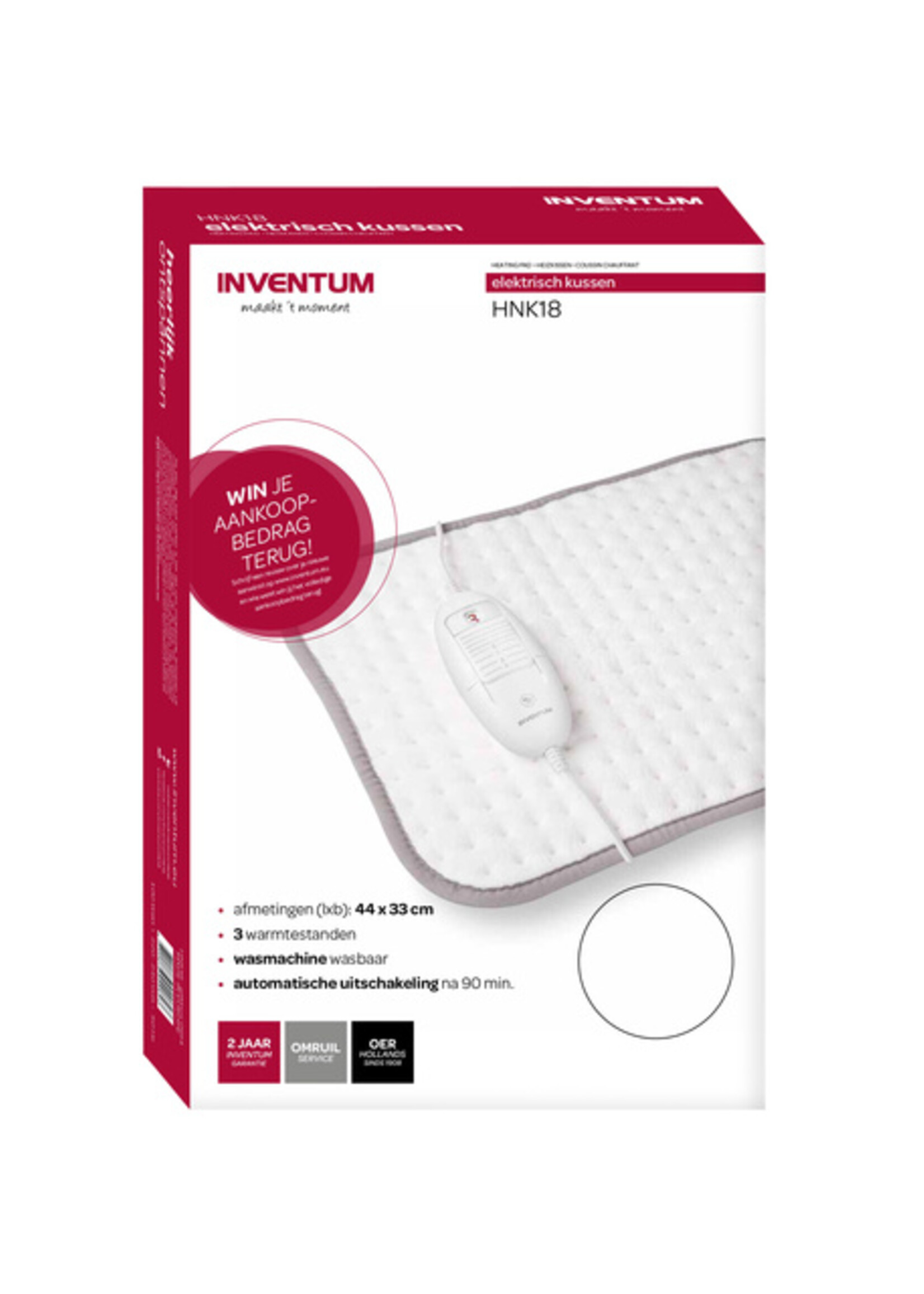 Inventum Coussin chauffant électrique Inventum 440x330mm blanc