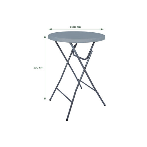 Table haute BRASQ 80cm gris