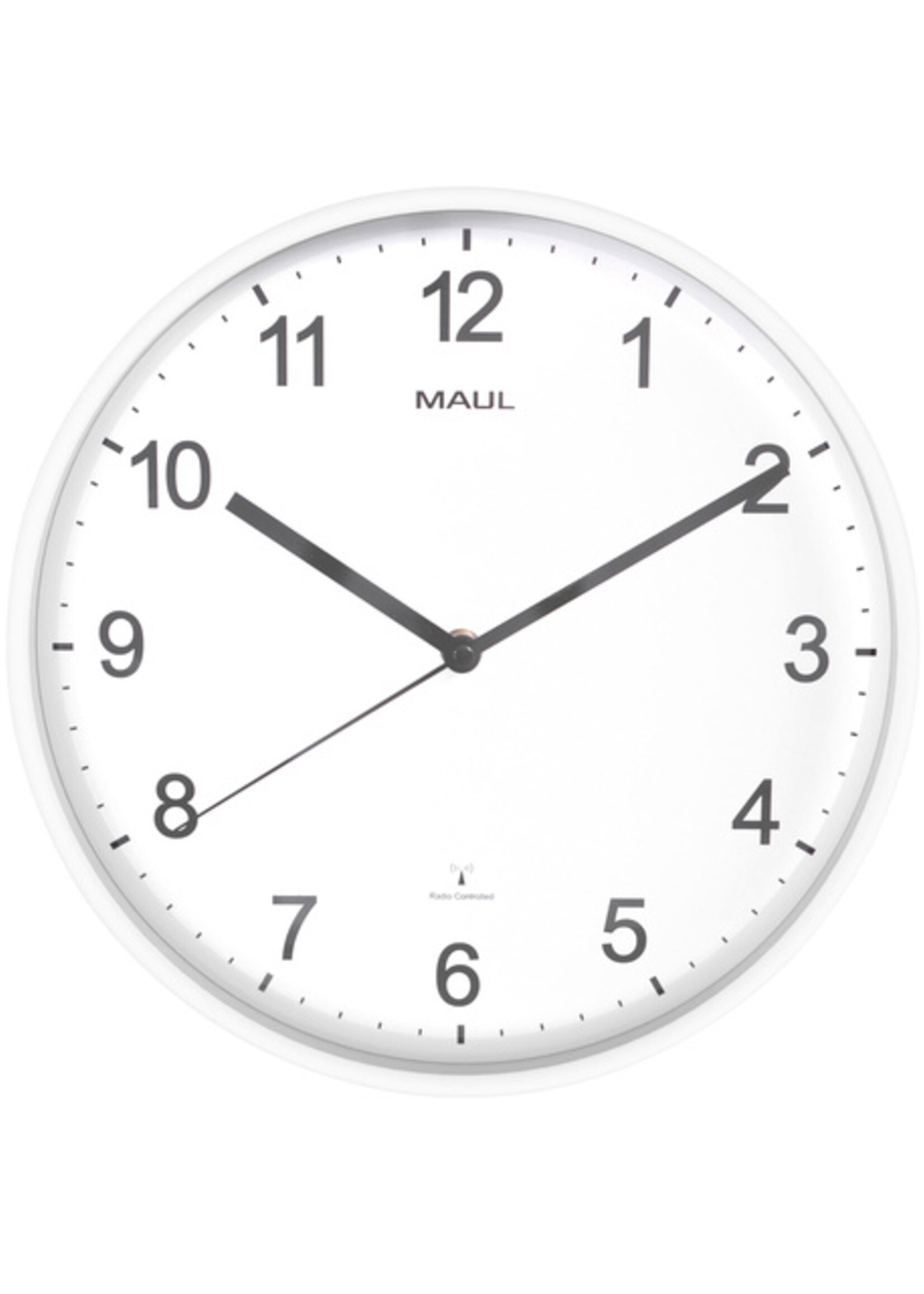 MAUL Wandklok MAUL Sprint RC Ø30x5cm kunststof wit/wit