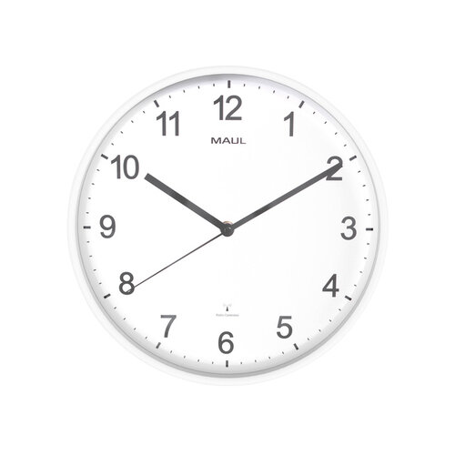 MAUL Horloge MAULsprint RC Ø30x5cm plastique blanc/blanc