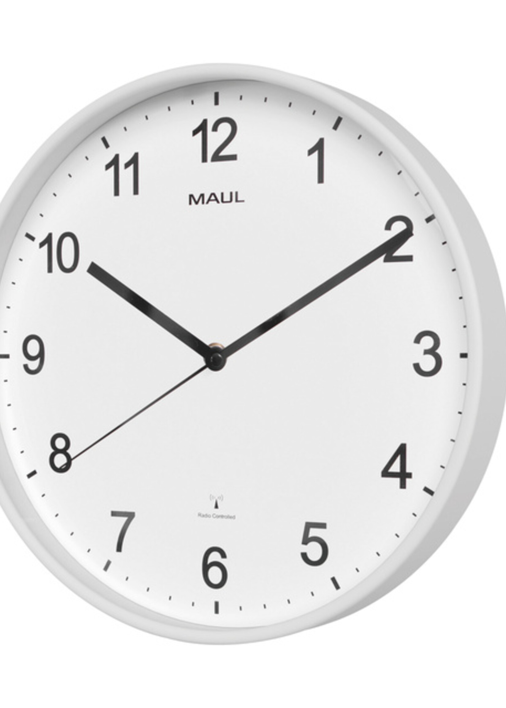 MAUL Wandklok MAUL Sprint RC Ø30x5cm kunststof wit/wit