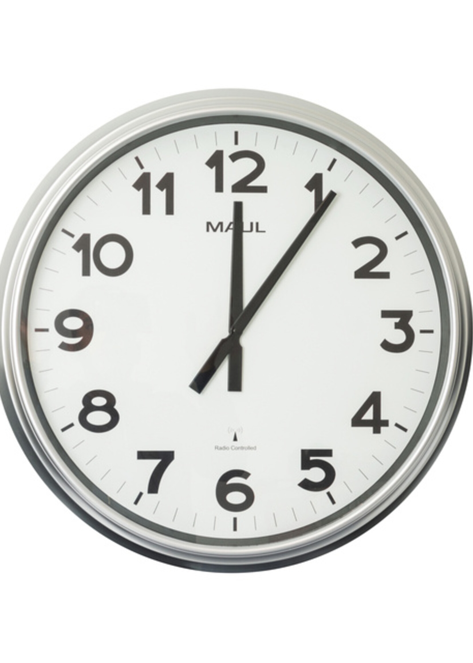 MAUL Horloge murale MAULride Radiopilotée Ø61x7,5cm plastique argent/blanc