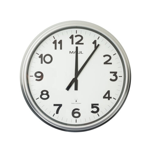 MAUL Horloge murale MAULride Radiopilotée Ø61x7,5cm plastique argent/blanc