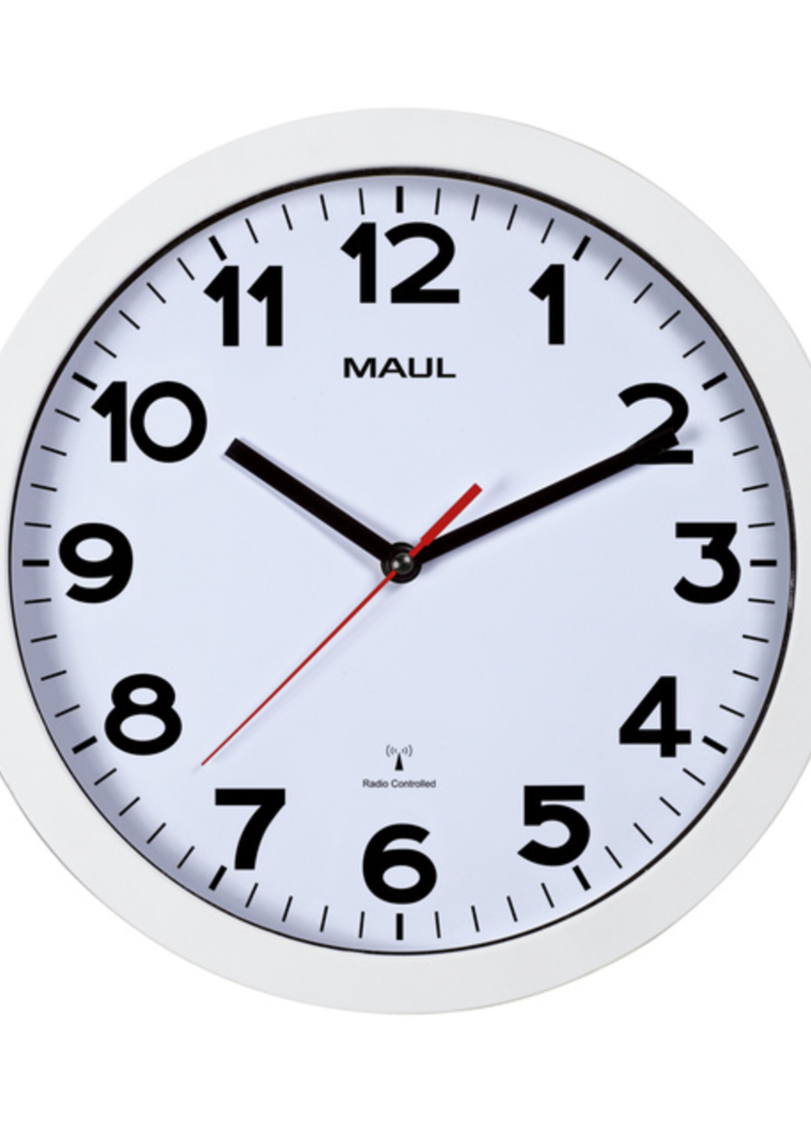 MAUL Horloge murale MAULstep RC Ø30x5cm plastique argent/blanc
