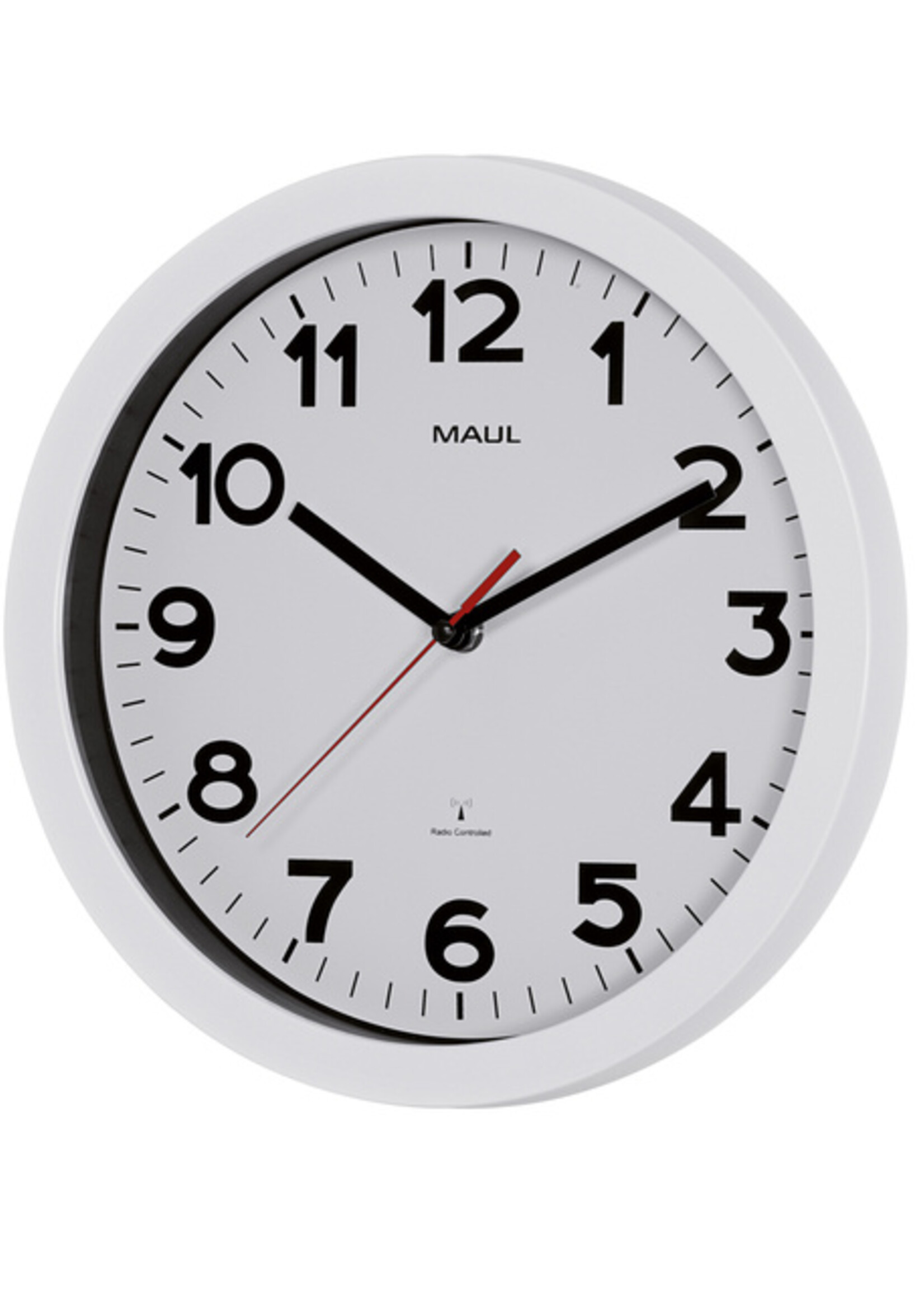 MAUL Horloge murale MAULstep RC Ø30x5cm plastique argent/blanc