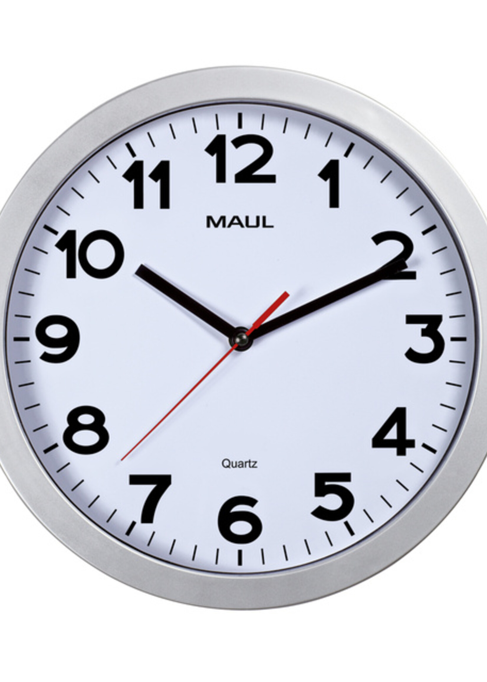 MAUL Horloge murale MAULstep Quartz Ø30x5cm plastique Argent/blanc silencieuse