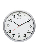 MAUL Horloge murale MAULstep Quartz Ø40x5cm plastique Argent/blanc silencieuse