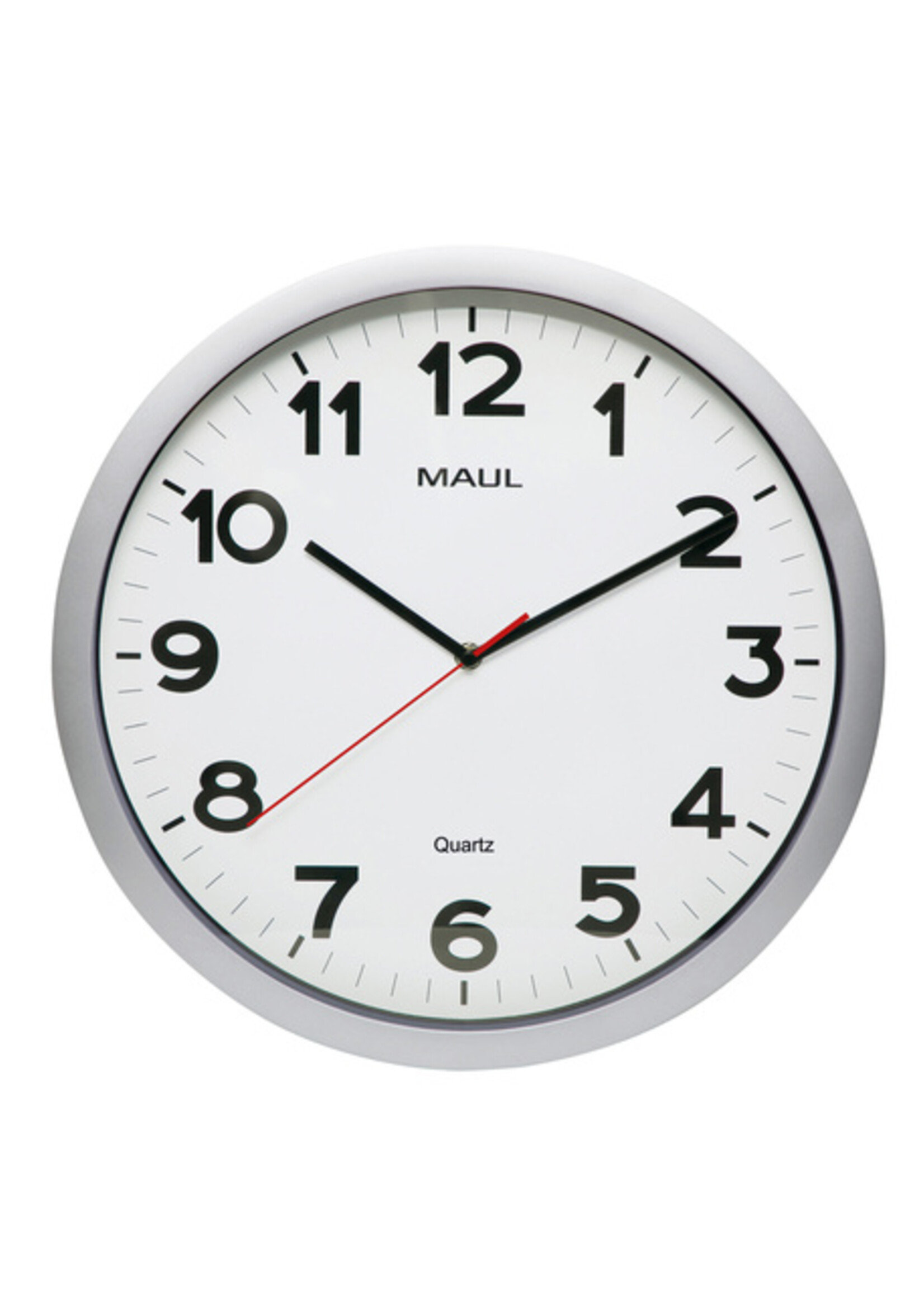 MAUL Horloge murale MAULstep Quartz Ø40x5cm plastique Argent/blanc silencieuse
