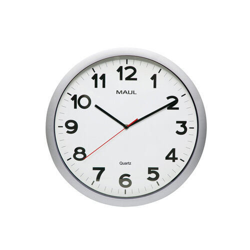 MAUL Horloge murale MAULstep Quartz Ø40x5cm plastique Argent/blanc silencieuse