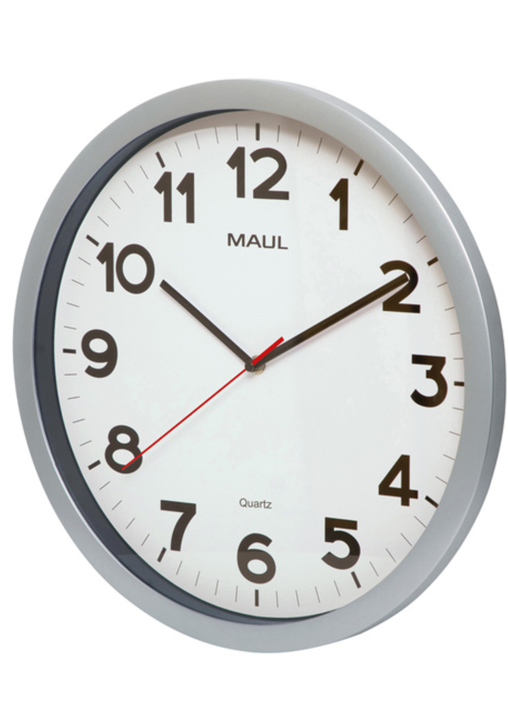 MAUL Horloge murale MAULstep Quartz Ø40x5cm plastique Argent/blanc silencieuse