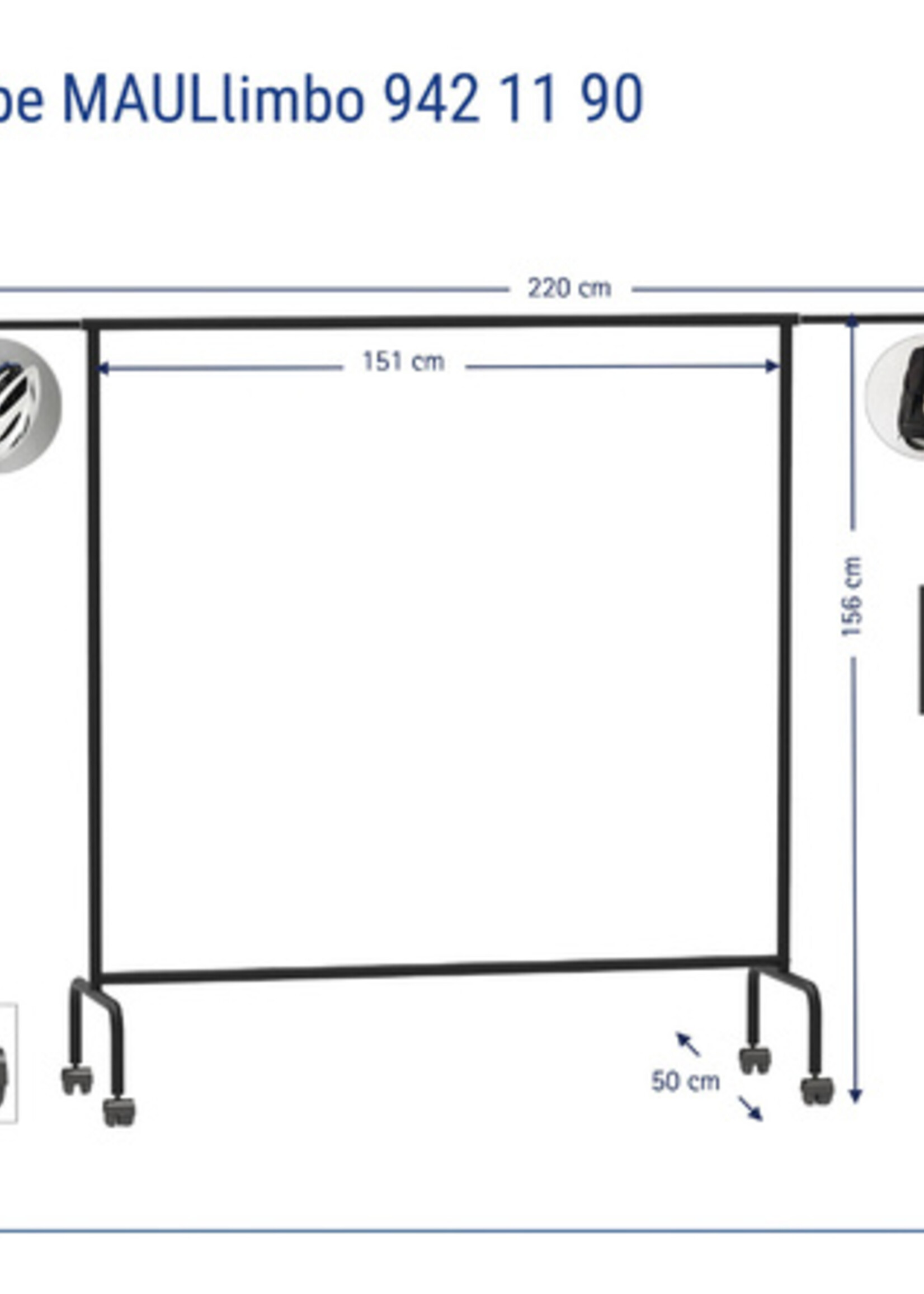 MAUL Vestiaire mobile MAULlimbo 156x126(220)x50cm avec bras latéraux