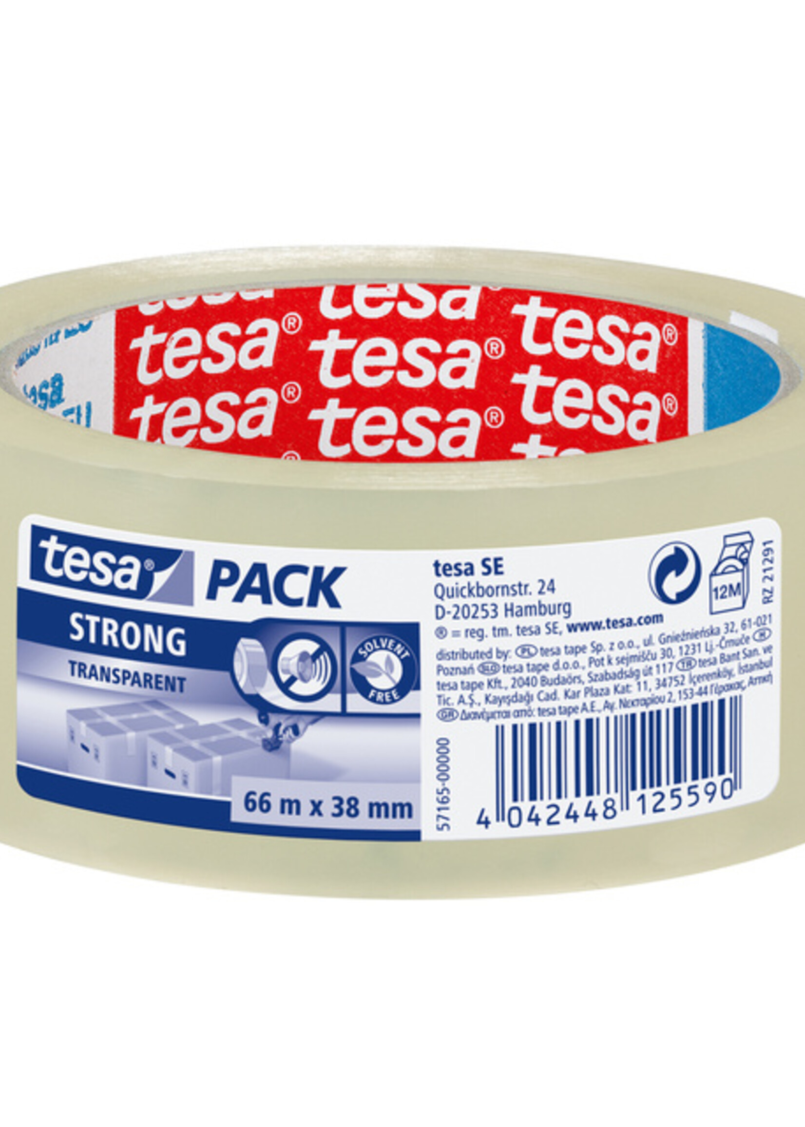 Tesa Ruban d'emballage Tesa 57165 Strong 38mmx66m transparent