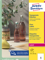 Avery Zweckform Etiket Avery Zweckform L7784-25 210x297mm transparant 25stuks