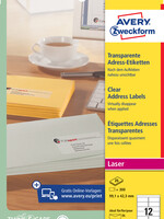 Avery Zweckform Etiket Avery Zweckform L4772-25 99.1x42.3 mm transparant mat 300stuks