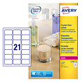 Avery Etiket Avery L7782-25 63.5x38.1mm transparant 525stuks