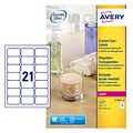 Avery Etiquette Avery L7782-25 63,5x38,1mm transparent 525 pièces