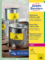 Avery Zweckform Etiket Avery Zweckform L6103-20 45.7x21.2mm geel 960stuks