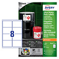 Avery Etiket Avery B3427-50 105x74mm polyethyleen wit 400stuks