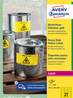 Avery Zweckform Etiket Avery Zweckform L6105-20 63.5x29.6mm geel 540stuks