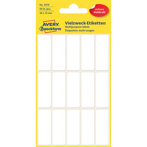 Avery Zweckform Etiquette Avery Zweckform 3076 38x14mm blanc 96 pièces