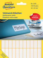Avery Zweckform Etiket Avery Zweckform 3320 32x10mm wit 1144stuks