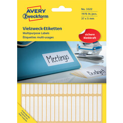 Etiket Avery Zweckform 3322 37x5mm wit 1976stuks