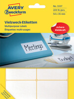 Avery Zweckform Etiket Avery Zweckform 3337 54x35mm wit 224stuks